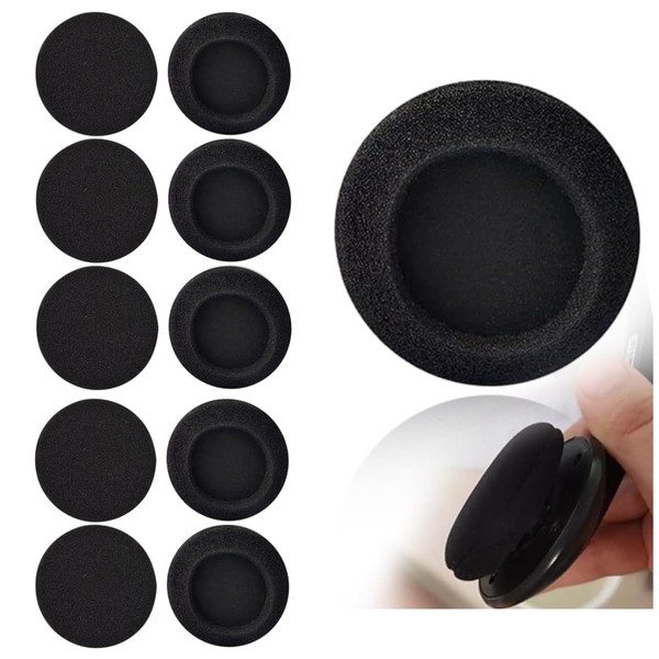 Pack of 10 Headphones Ear Pads, 55 mm Foam Pads,