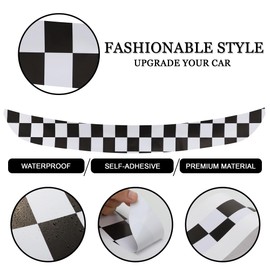 TOMALL Rear Bumper Guard Protector Compatible with Mini Cooper R60 Anti-Collision Strip Trunk Threshold Door Protector Car Door Edge Trunk Trims Exterior Accessories for Car (Checkered)