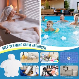 Ukulork 24 Pack Pool Oil Absorbing Scum Sponge, Hot Tub Scum Absorber, Hot Tub Accessories for Swimming Pool and Spa