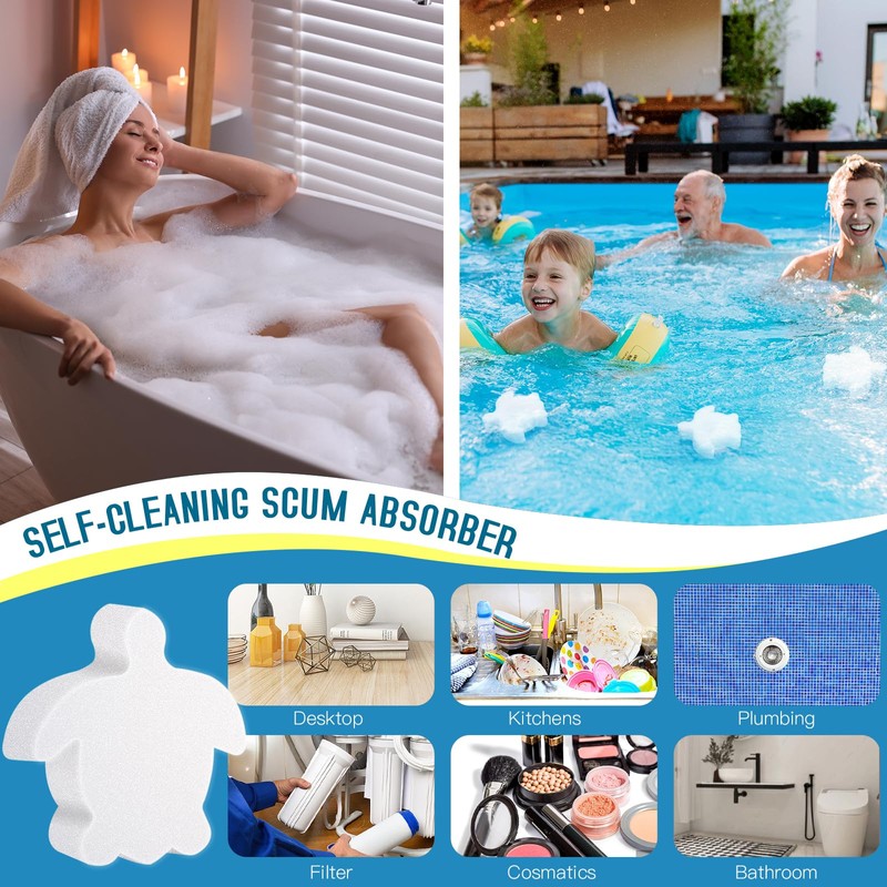 Ukulork 24 Pack Pool Oil Absorbing Scum Sponge, Hot Tub