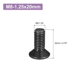 sourcing map 10 pcs M8-1.25x20 Machine Screws Phillips Pan Cross Head Screws Fasteners Bolts 304 Stainless Steel Black for Wall Socket,House Repairs