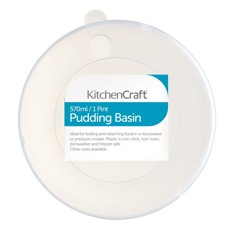 KitchenCraft KCPUD1 Plastic Pudding Basin with Lid, Medium, 570 ml