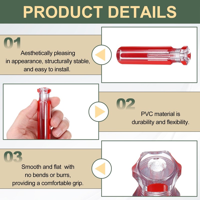 HARFINGTON 4pcs Pre-Drilled Blank Screwdriver Tool Handles 5.3mm Hole 80mm