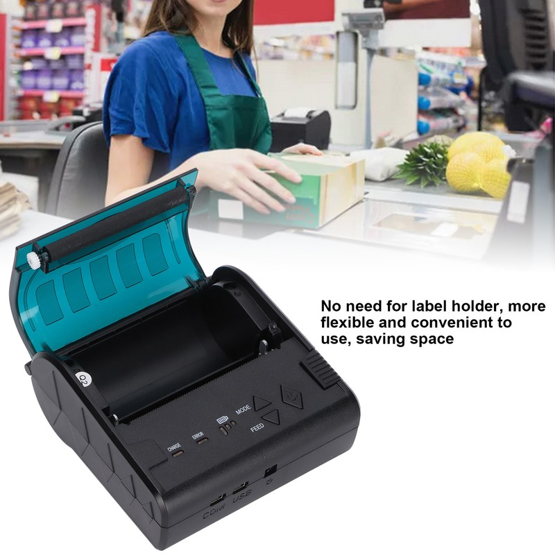 Label Printer 80mm Mini Portable Stable Convenient Thermal Printer for