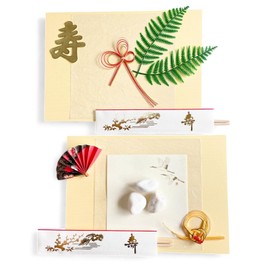 nervousrhinos Beginning Eating Ornament Set, Sea Bream, Teething Stone, 100th Day Celebration, Celebration Chopsticks, Sheet (A4W Kinari)