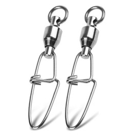 ARAGONT Ball Bearing Swivels with Interlock Snaps Blue Fishing Snaps Fishing Swivels Stainless Steel Snap Sea Bass 10kg 25pcs