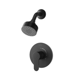 Symmons Identity Wall Mounted Shower Trim Kit with Single Handle, Single Spray in Matte Black 2.0 GPM (Valve Not Included)