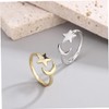 FOMIYES Open Ring Aesthetic Star Moon Ring for Women Statement