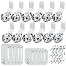 5/8 Cam Locks - 5/8 Diameter Cam Lock Keyed Alike Cabinet Locks Secure Files Drawers Mailbox RV Cylinder Replacement Lock Set, Camper Door Tool Box, Zinc Alloy(12 Pack)