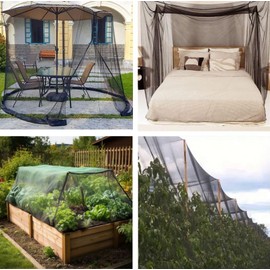 Mosquito Netting 10×50 Ft,Garden Netting for Vegetables, Fruits & Plants, Bird Insect Barrier Mesh, Protective Cover for Blueberry Shrub Farm, Patio, Row Crop Protection (Black)