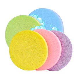 120 Esponjas Limpiadoras Faciales Redondas de Cara Almohadillas de Esponja para Quitar Maquillaje Suaves Comprimidas Exfoliantes, 120pz rosas