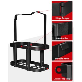 Racewill 2024 Upgrade Jerry Can Mount Holder: Lockable Jerry Gas Can Holder Rack, 5 Gallon (20 Liter), Reinforced Welding