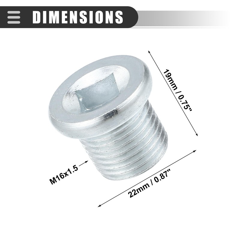 Motoforti Oil Drain Plug Screw,for Citroen C3 2003-2010, Silver Tone,