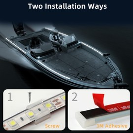 VIDLULTD Boat Marine Submersible Led Strip Lights, 4 Pcs 20 Inches 12V Super Bright Boat Interior Lights, IP68 Waterproof Marine Led Strip Lights Night Fishing Lights for Boats, Kayak (White)