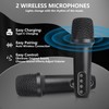 Karaoke Machine, Portable Bluetooth Speaker with Two Wireless Karaoke Microphones,