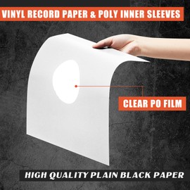 40 Pcs 12 Inch Vinyl Record Sleeves Blank Album Paper Poly Inner Sleeves Square Vinyl Record Sleeves Blank Record Covers for Album Vinyl Records Collections Storage Decorations(White)