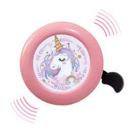 Bicycle Bell for Children - Loud & Safe, Colourful Cartoon Bell for Boys and Girls, Bicycle Accessories Children (Pink)