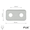 FUX 1 Piece Double Heating Pipe Rosette 12 mm -