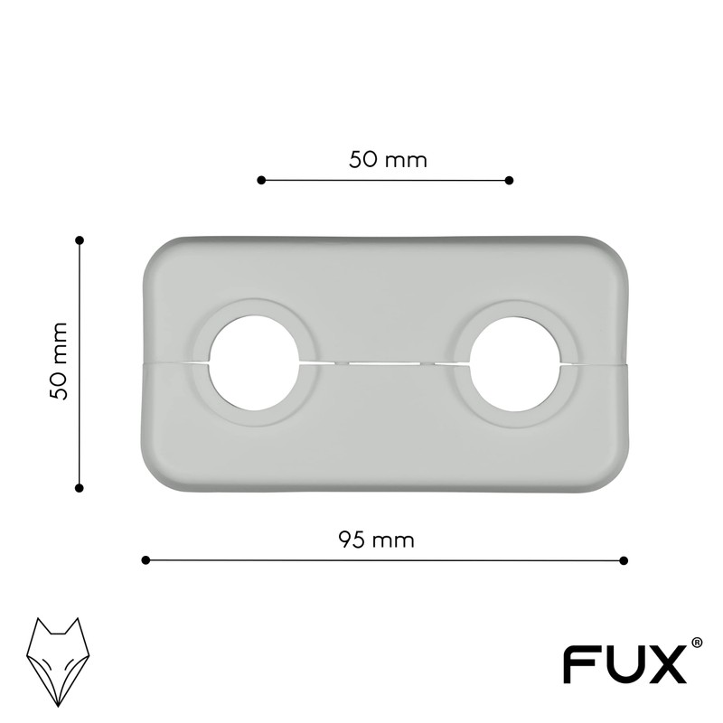 FUX 1 Piece Double Heating Pipe Rosette 12 mm -