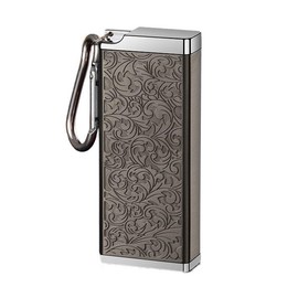 LTG 7987140 Portable Ashtray with Carabiner, Metal Lid Included, Small, Lightweight, Smoking Goods, Ash Tray, Easy to Carry, Men, Women, 7987140 (F. Black Paisley)