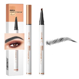 Yulinlon Q707 4 Tipped Precise Brow Pen – Long-Lasting Waterproof Eyebrow Pencil for Natural, Defined Brows – Easy to Use, Suitable for All Skill Levels (4#Black)