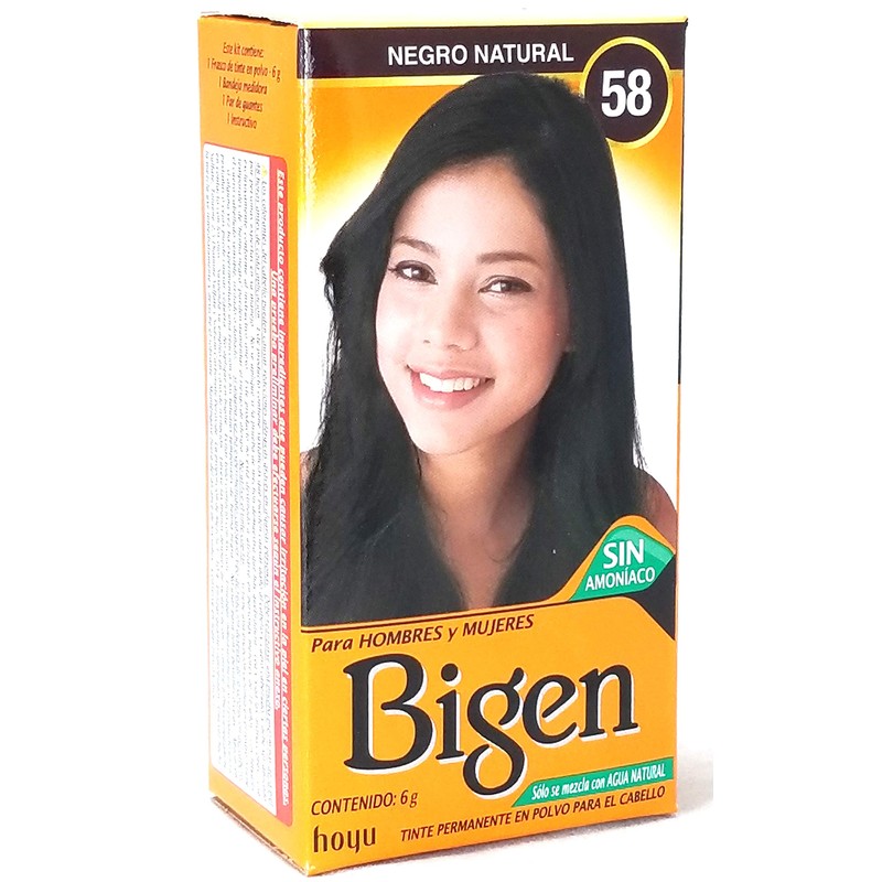 Tinte bigen polvo negro natural Tono 58 6 gr