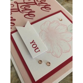 Stampin' Up! Card Set Of 4 Stampin Up Forever & Always Valentine?s Day LOVE Flower