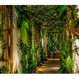 1 Set/34 Pcs Jungle Party Decoration - 10 x 13.1ft Tropical Rainforest Netting with 30 Artificial Leaves (Monstera, Willow) & 3 Rolls Garland Vines for Safari Luau Hawaiian Indoor Outdoor Decor