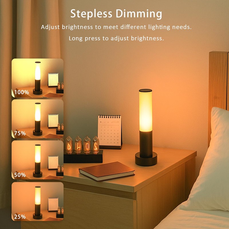 Guvuon Portable Table Lamp Rechargeable Bedside Lamp with Magnetic Detachable