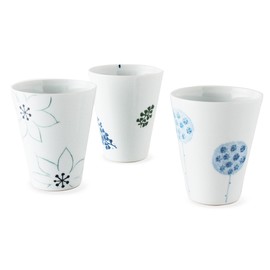 Hasamiyaki CtoC Japan Free Cup Natural 3-piece Set, φ3.5 x H4.3 inches (9 cm) x H: 4.3 inches (345 cc)