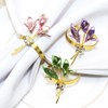 Gold Lily Napkin Rings Set of 6,Metal Napkin Ring Holders