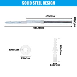 SHUESS 8 Shelf Brackets Invisible Wall Shelf Bracket 12 x 120 mm - Floating Metal Shelf Bracket - Hidden Shelf Bracket Wall for DIY Wall Shelf Wood - Shelf Support Heavy Duty 20 kg