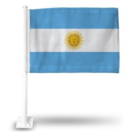 Rico Argentina National Soccer Team Car Flag, with White Pole