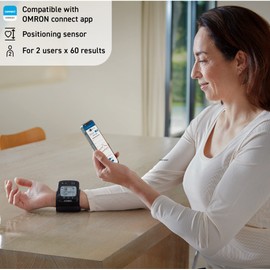 OMRON RS7 Automatic Wrist Blood Pressure Monitor for Home Use or on the Go, Clinically Validated, Including Use on Obese People, Blood Pressure Machine with Free Smartphone App and Positioning Sensor