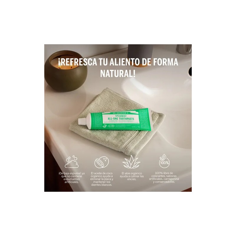 Set De Pasta Dental Orgánica Dr Bronner's Hierbabuena 3pz