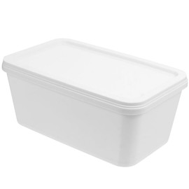 Kichvoe Ice Cream Container with Lid Rectangle Dessert Storage Tubs Food Keeper Freezer Box Airtight Snack Bowl Container