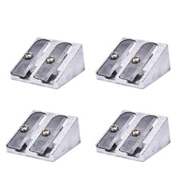 Double Hole Pencil Sharpener, 4 Pcs Metal Mini Wedge Pencil Sharpeners, Handheld Pocket Size Sharpener for School Office Supplies