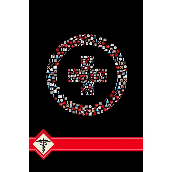 Medical Icons Cross and Caduceus Journal: Lined Notebook, Diary, Planner