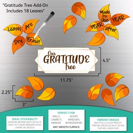 Glassboard Studio Thanksgiving Dry Erase Vinyl Sticker Decal Decorations, Fun for Kids and Parties, 12 x 18 inch Sheet, for Walls, Windows, Doors (Add-On for Gratitude Tree)