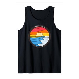 Cinnamon Bay St. John USVI Retro Color Waves and Sunset Tank Top