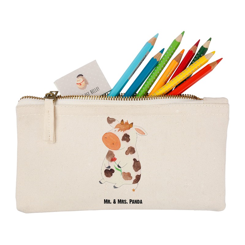 Mr. & Mrs. Panda Make Up Bag Cow, White, Hand