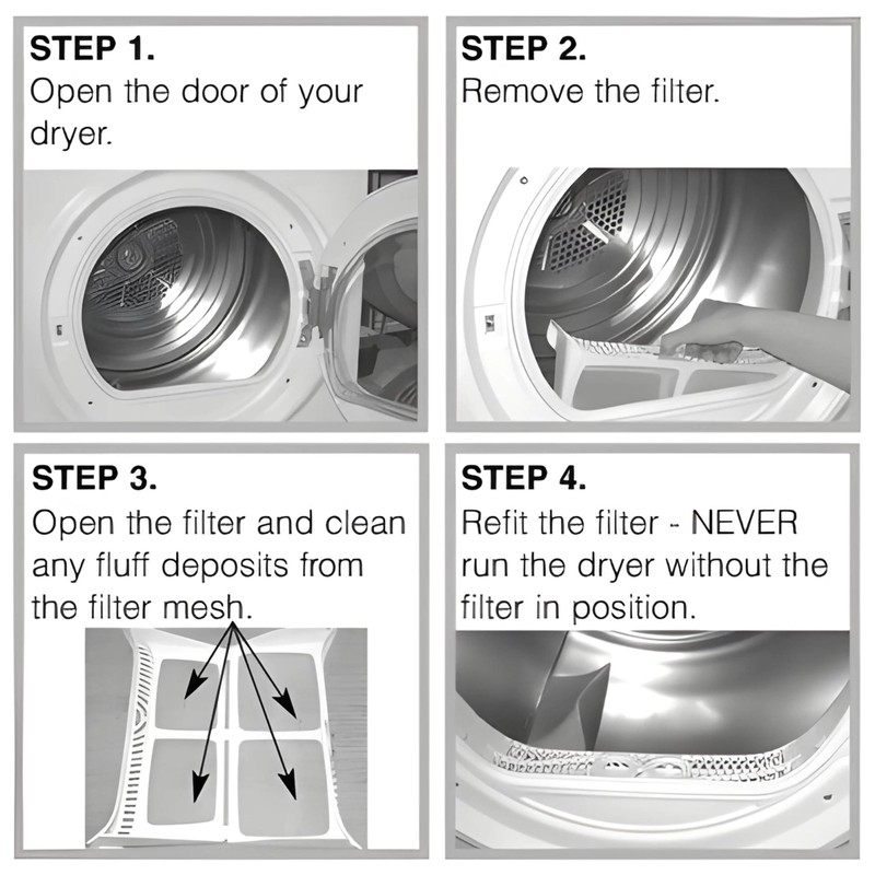 Replacement Tumble Dryer Fluff Lint Filter Catcher C00286864 M2 Type