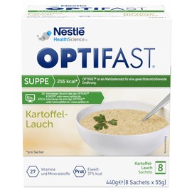 OPTIFAST OPTIFAST? Di?t Suppe Kartoffel Lauch zum Abnehmen | eiwei?reicher Mahlzeitenersatz mit wichtigen Vitaminen und Mineralstoffen | schnell zubereitet und lecker im Geschmack | 8 x 55g