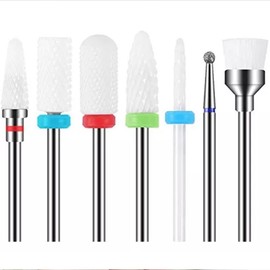 Kit Brocas De Uñas Lima Pulidor Drill Cerámica Fresa 7pz.