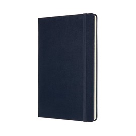 Moleskine Classic Notebook, Hard Cover, Large (5" x 8.25") Double Layout, Ruled/Plain, Sapphire Blue, 240 Pages
