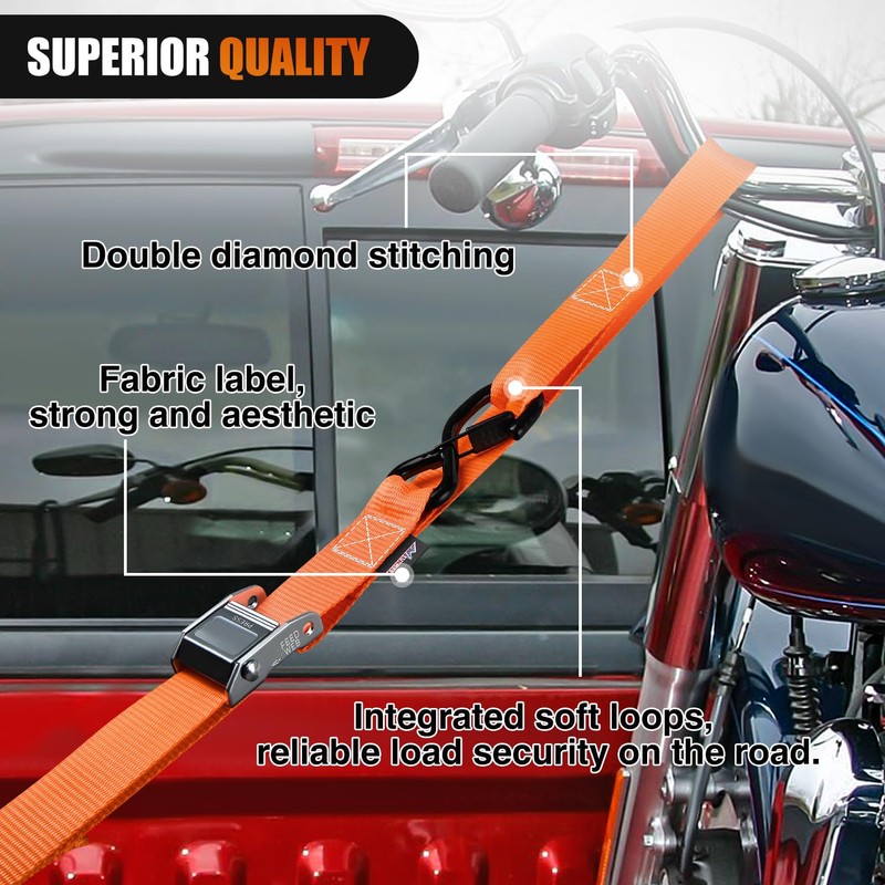 Nilight Motorcycle Tie Down Straps 1.5”×8’ Heavy Duty Cambuckle with