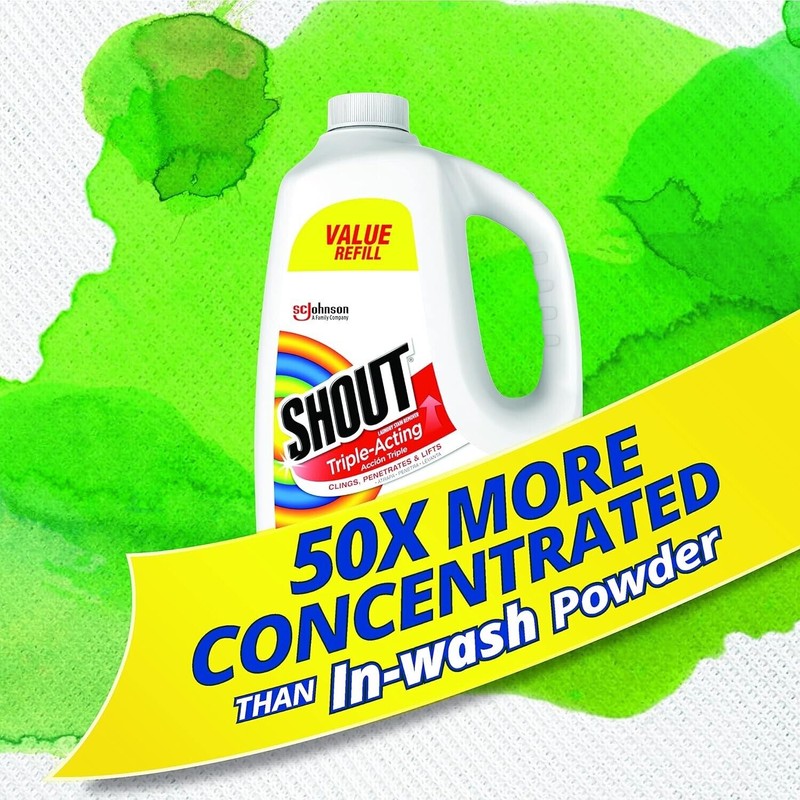 Shout Active Enzyme Stain Remover Spray 60oz - Triple-Acting Formula