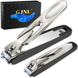 2024 Upgrade Nail Clipper with Catcher - No Splash Nail Clipper Gifts for Men Women, Mess Free Self Collecting for Toenail & Fingernail, Comfort Grip Ultra Sharp Nail Cutter, Sliver