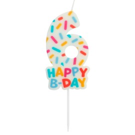 Folat 24116 Candele per torta - Cozy Sprinkles Numero 6-7 cm - Decorazioni Torta adatto Feste di Compleanno, Anniversario, Matrimonio, Baby Shower