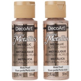 DecoArt - Paquete de 2 colores acrílicos metálicos deslumbrantes, perlas de visón, 2 onzas cada uno